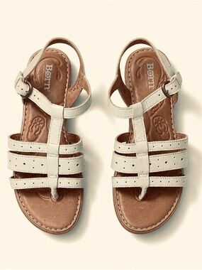 Born Marisol Leather T-Strap Sandals